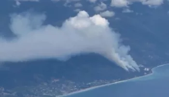 В Абхазии горит 60 гектаров леса у Чёрного моря: фото и видео