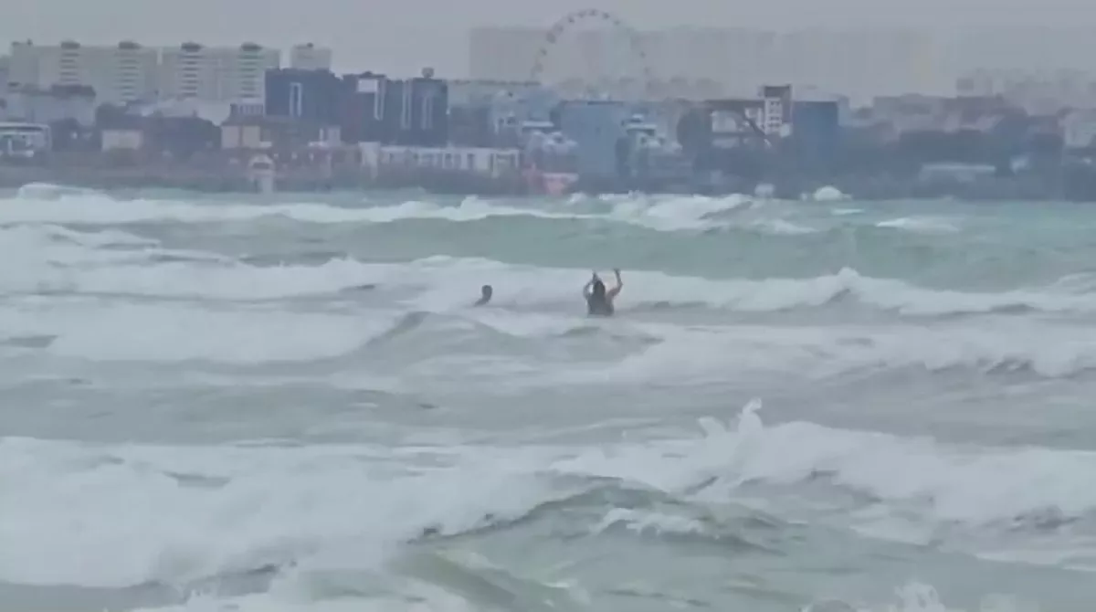 новости краснодар, купание во время шторам на чёрном море, анапа