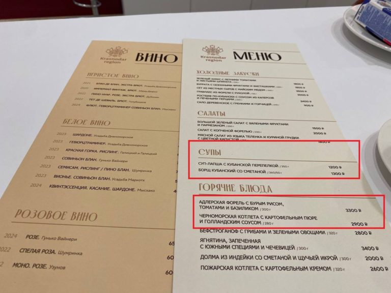 Борщ за 1300 рублей и форель с рисом за 3300: краснодарский ресторан на ПМЭФ-2025 шокировал ценами