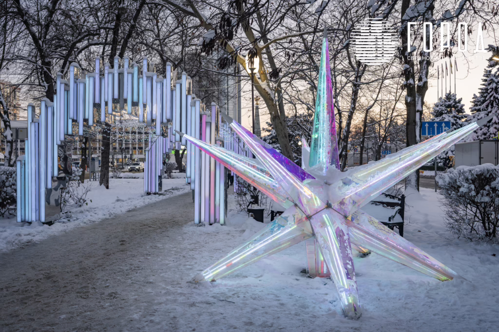 Светящиеся арки на новогодней улице Красной Краснодара 9