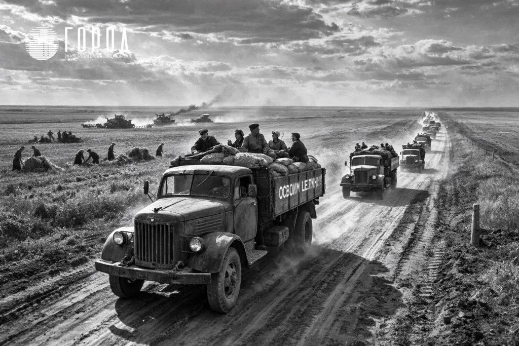 Едут на целину