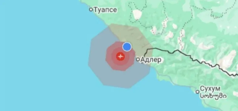 Сильное землетрясение произошло в Сочи