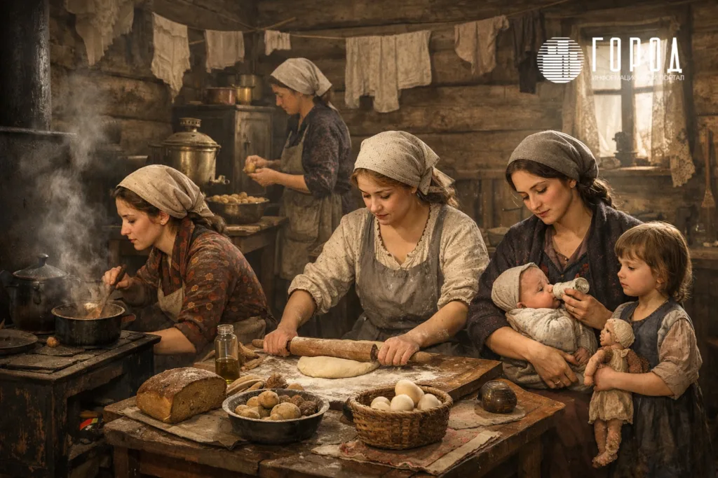 Крестьянки с детьми