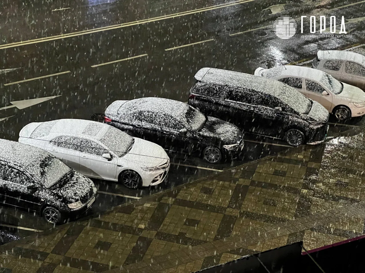 Краснодар накрыл снегопад 7 апреля