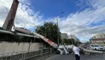 Упала труба котельной в Краснодаре