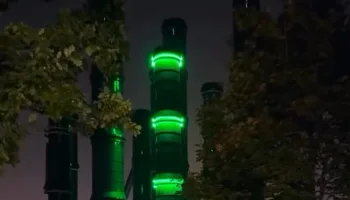 Тестируют подсветку локации Башни жизни в парке Галицкого
